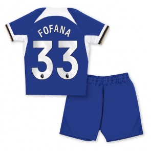 Chelsea Wesley Fofana #33 Dětské Domácí dres komplet 2023-24 Krátký Rukáv (+ trenýrky)